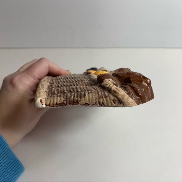 Vintage Chalkware Wall Hanging Puppies In Basket. - Picture 6 of 11